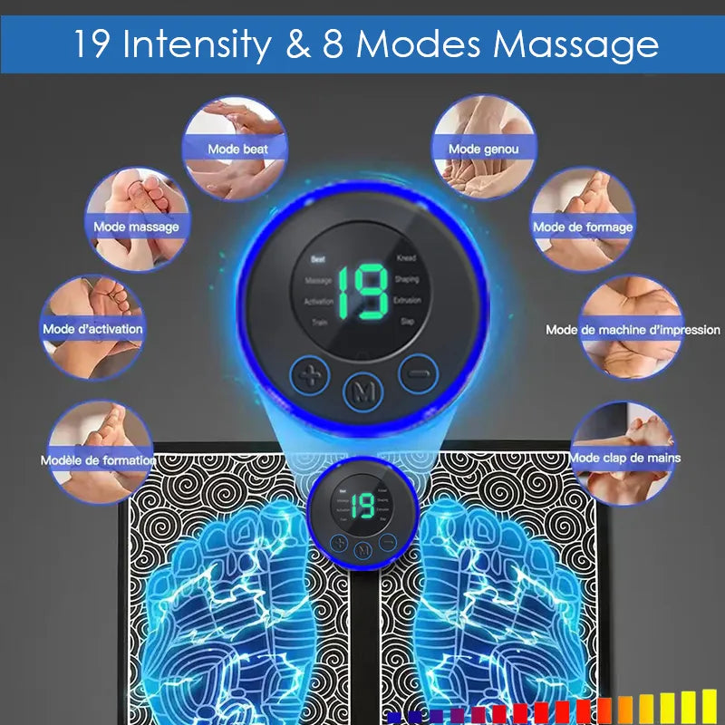 EMS Foot Acupoint Massage Pad Current Reflection Foot Massage Muscle Stimulation Improves Blood Circulation Relieve Pain Tool