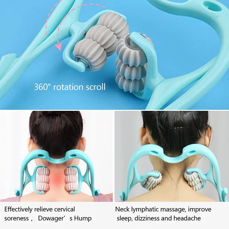 Plastic Pressure Point Therapy Neck Massager Hand Roller Neck Massager for Neck Shoulder Trigger Point