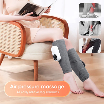 Heating Leg Massage 3 Modes Vibration Leg Air Compression Massager Wireless Electric Air Compress Foot Air Pressure Massage