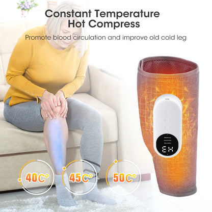 Heating Leg Massage 3 Modes Vibration Leg Air Compression Massager Wireless Electric Air Compress Foot Air Pressure Massage