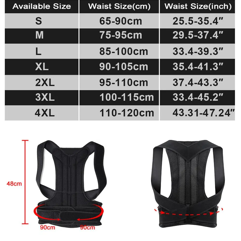 Adjustable Back Shoulder Posture Corrector Belt Clavicle Spine Support