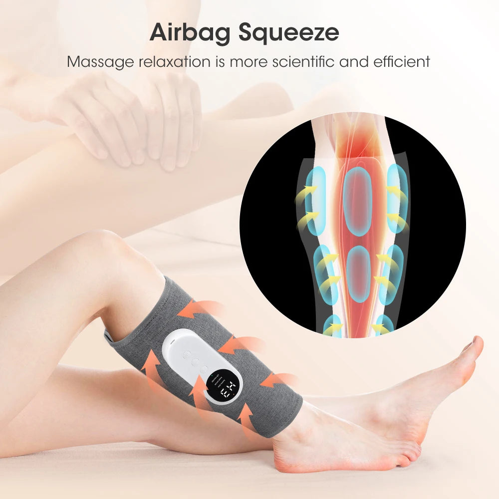 Heating Leg Massage 3 Modes Vibration Leg Air Compression Massager Wireless Electric Air Compress Foot Air Pressure Massage