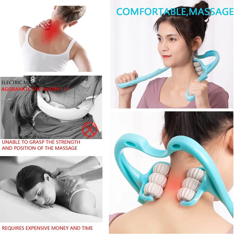 Plastic Pressure Point Therapy Neck Massager Hand Roller Neck Massager for Neck Shoulder Trigger Point